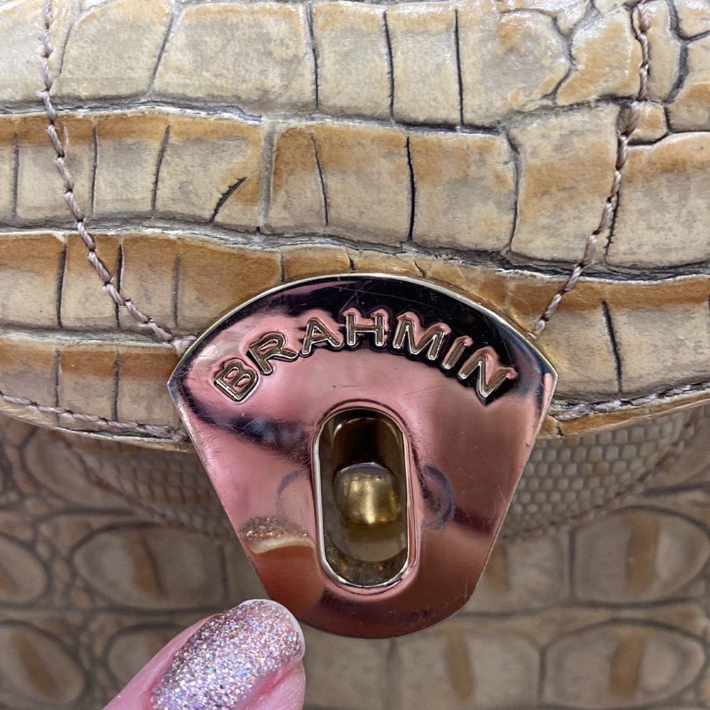 Brahmin Naomi Sand Melbourne Crossbody Satchel Bag! - Picture 13 of 16